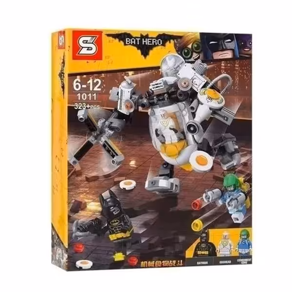 بازی فکری لگو بتمن و مرد کله تخم مرغی bat hero برند اس وای sy مدل 1011 323 تکه اسباب بازی