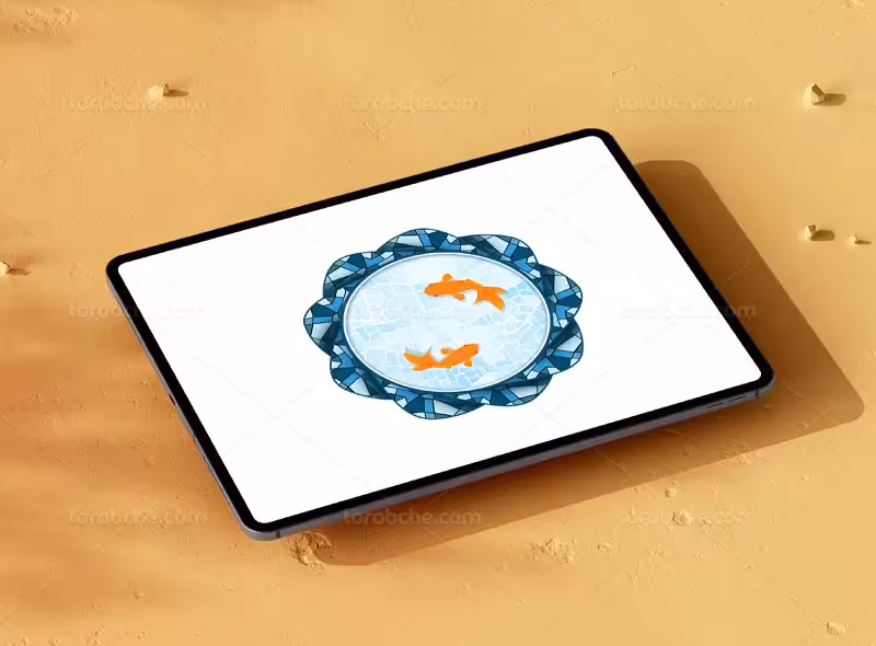 تصویرسازی حوض و ماهی قرمز | گرافیک با طعم تربچه