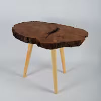 میز عسلی چوبی بیضی