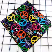 باندانا طرح صلح PEACE پارچه مشکی نخی