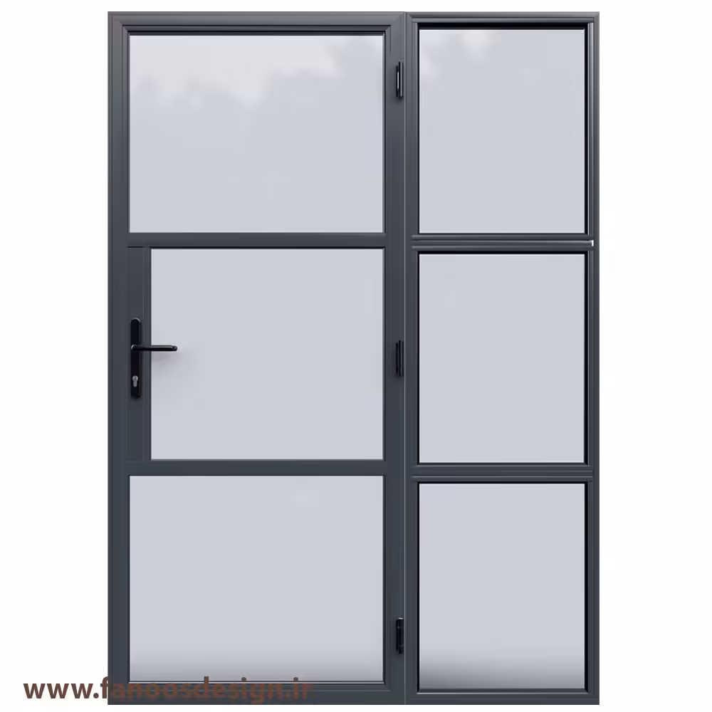 در فلزی شیشه خور یک و نیم لنگه کد 30697