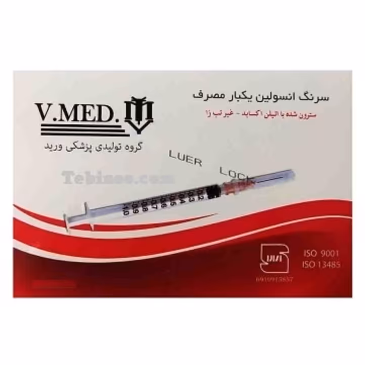 سرنگ انسولین پیچی ویمد بسته 100 عددی