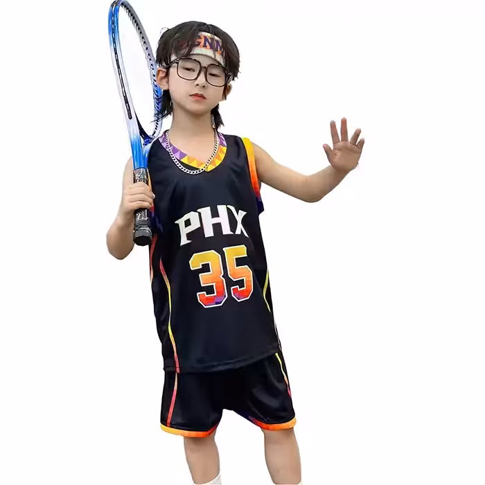 پیراهن و شورت بسکتبالی بچه گانه فونیکس سانز با رنگ مشکی و شماره 35