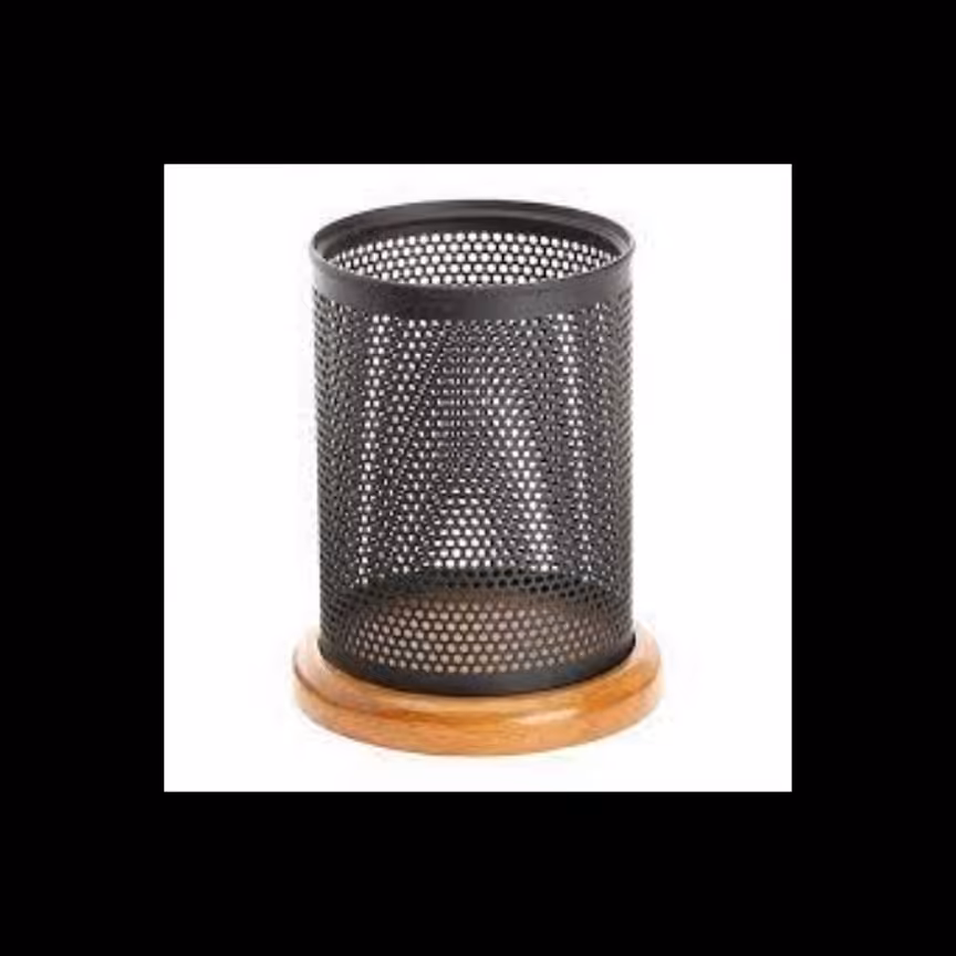 جا قلمی رومیزی چوب و فلز