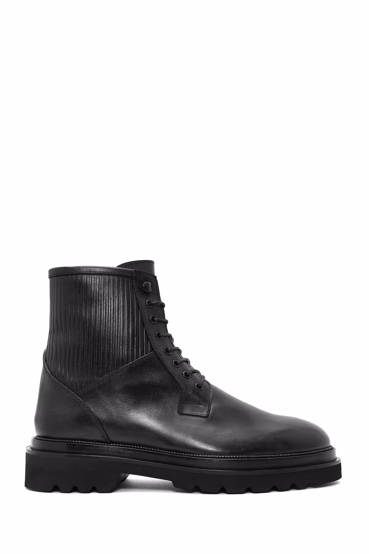 چکمه و بوت مشکی مردانه زیپ توری چرمی دقیق چرم Derimod