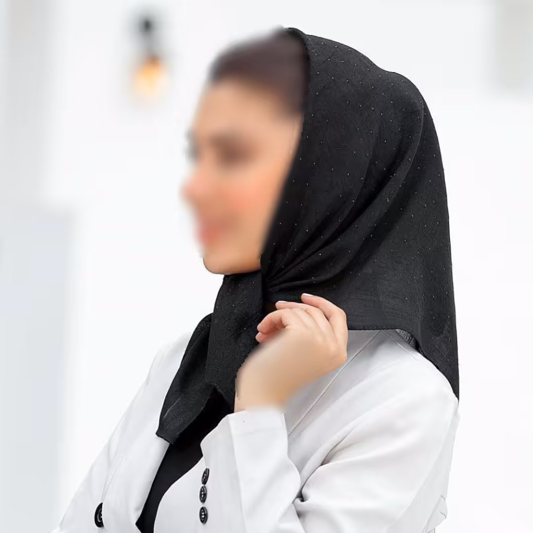 مینی اسکارف مشکی نگین مشکی دار ارسال رایگان (باندانا) 