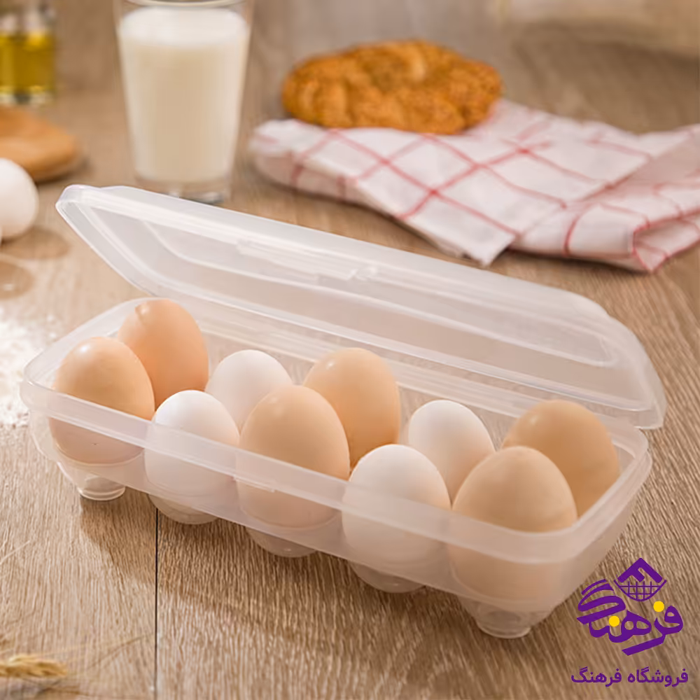 جا تخم مرغ درب دار 10 عددی لیمون