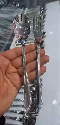 سرویس قاشق و چنگال 24 نفره یونیک دهنه اروپایی مدل دم کج