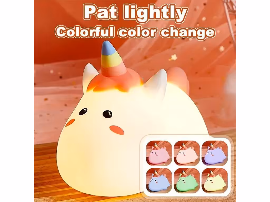 چراغ خواب سیلیکونی شارژی طرح اسب تک شاخ