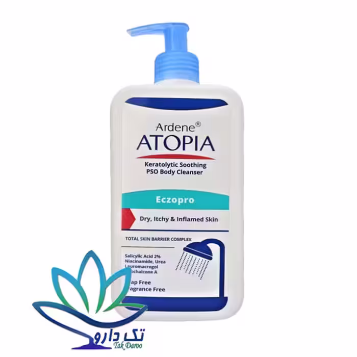 بالم شوینده بدن التیام بخش و لایه بردار پوست آردن آتوپیا مناسب برای پوست بسیار خشک، مستعد قرمزی و دارای پوسته ریزی مدل Eczopro ظرفیت 500 میلی لیتر
