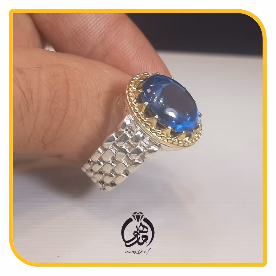 انگشتر توپاز  مدل صفوی طرح  رولکسی