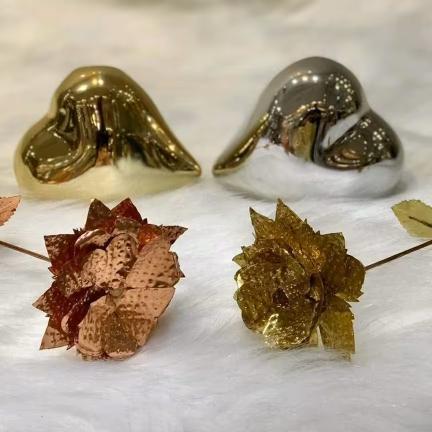 اکسسوری قلب ابکاری شده ،مدل ایستاده و خوابیده ،رنگ طلایی و سیلور