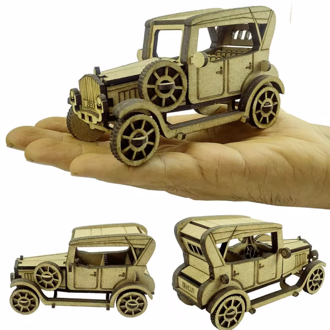 پازل چوبی فکری سه بعدی مناسب هدیه بهکات طرح ماشین فورد آنتیک