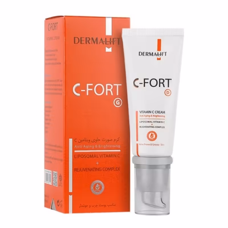 کرم روشن کننده پوست چرب مدل C-FORT درمالیفت 40 میل