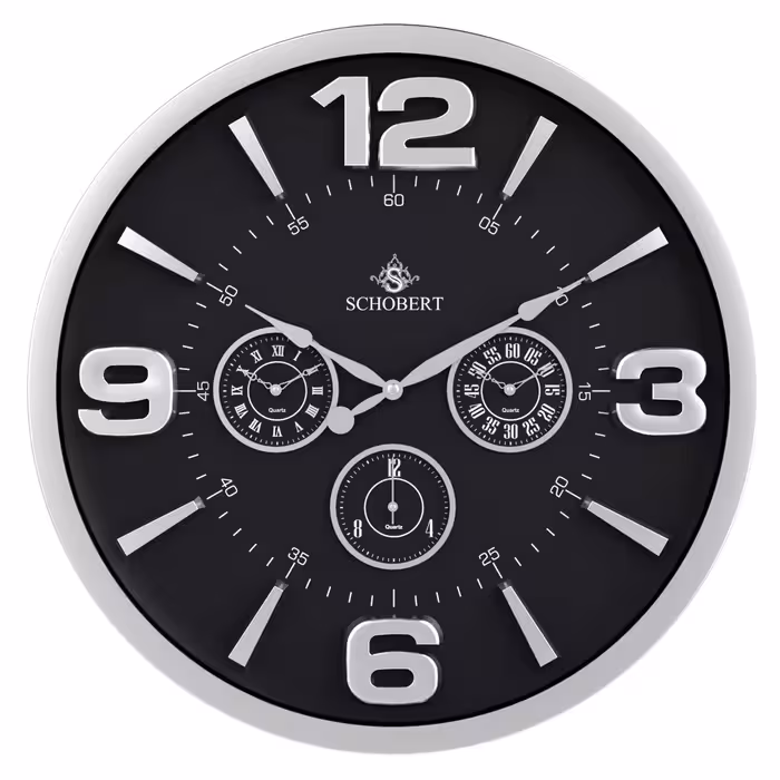 ساعت دیواری فلزی شوبرت مدل 5311 سیلور سایز 50