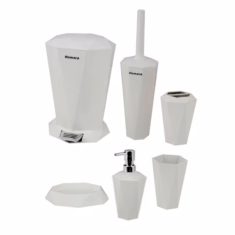 سطل پدالی دوجداره و فرچه توالت و ست بهداشتی