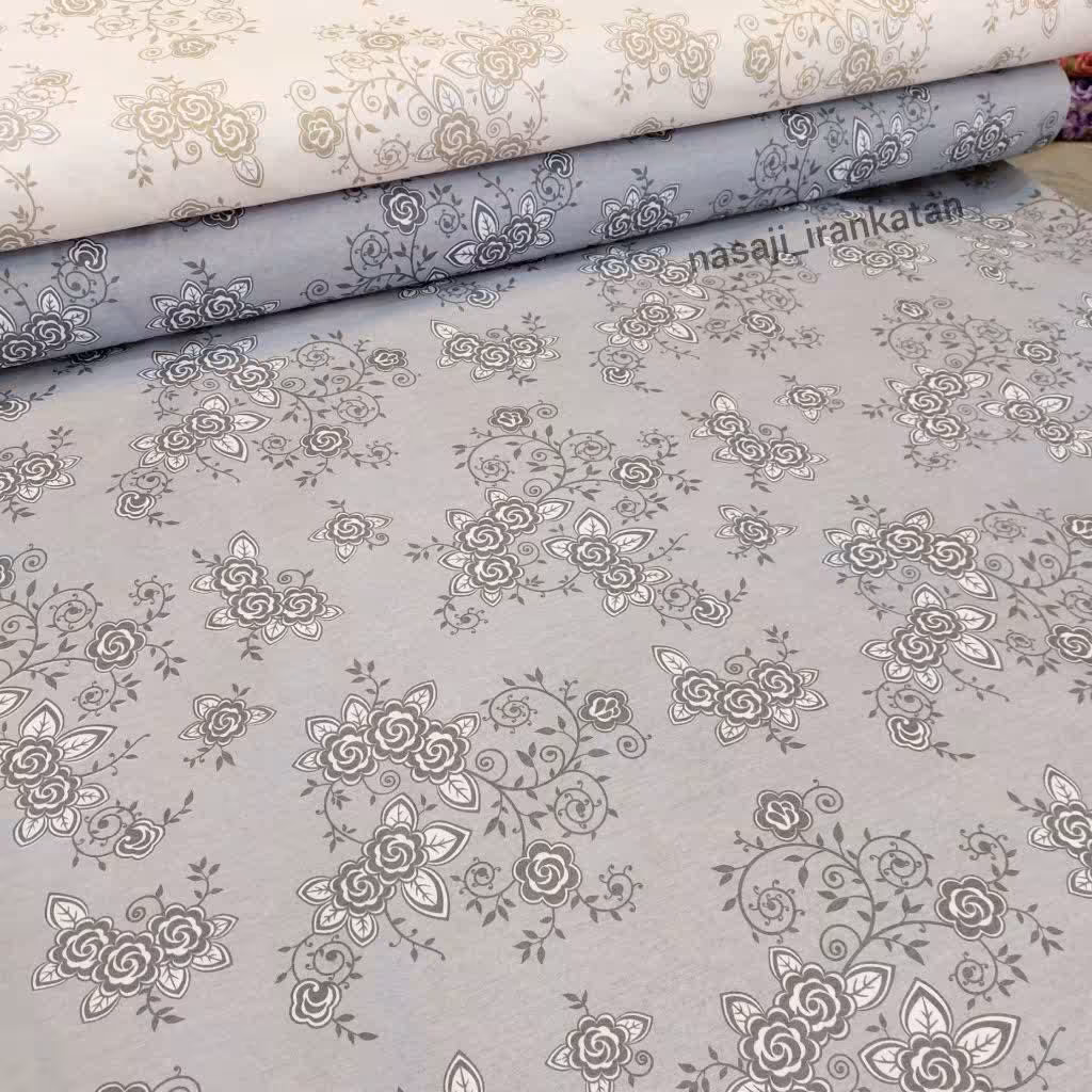 پارچه ملحفه تترون گلدار عرض 2متر  فروشگاه نساجی کتان