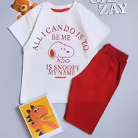 تیشرت شلوارک طرح اسنوپی اسپرت سایز 40