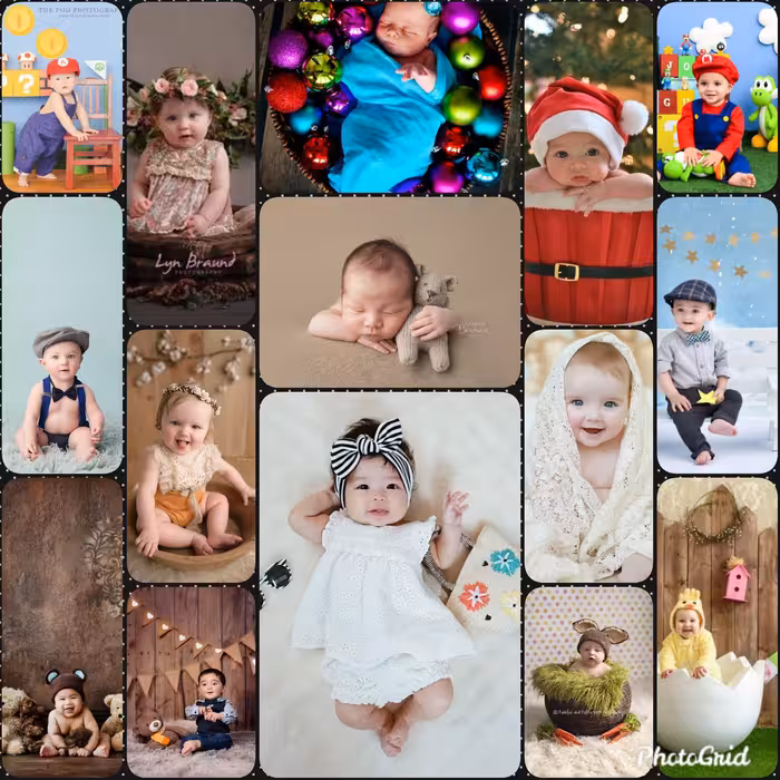 فتوشاپ و مونتاژ عکس کودک با تم نوزادی