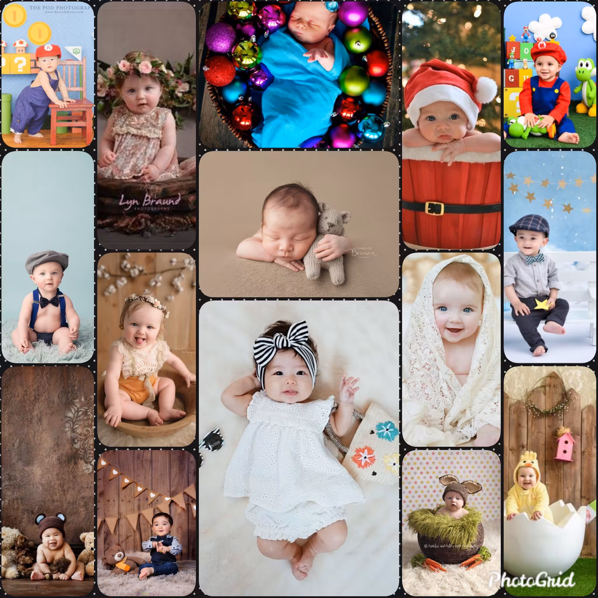 فتوشاپ و مونتاژ عکس کودک با تم نوزادی