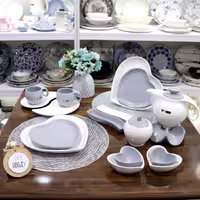 صبحانه خوری سفید طوسی دو نفره مدل ریتا 19 پارچه برند آیسرام