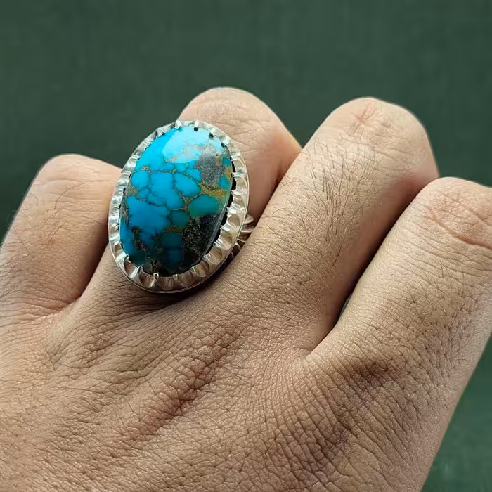 انگشتر  دستساز  رکاب صفوی فیروزه نیشابور