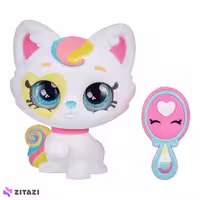 عروسک حیوان خانگی گربه Kitty Mello برند Kindi Kids سفید رنگ