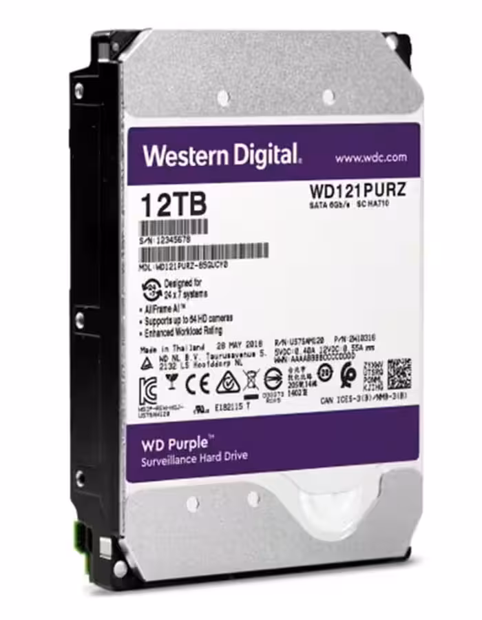 هارد دیسک اینترنال وسترن دیجیتال سری Purple با ظرفیت 12 ترابايت