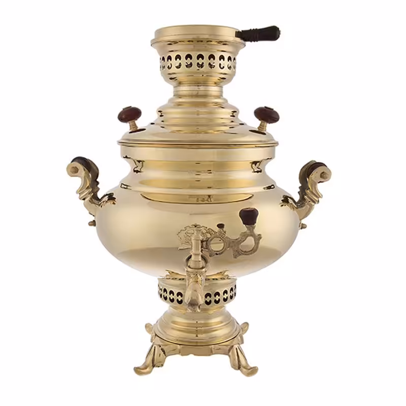 سماور زغالی عالی نسب مدل Zarrineh - ظرفیت 5 لیتر (با احترام هزینه ارسال پس کرایه می باشد)