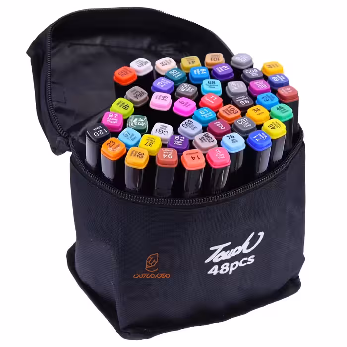 ماژیک راندو 48 رنگ 2 سر کیفی نیو تاچ