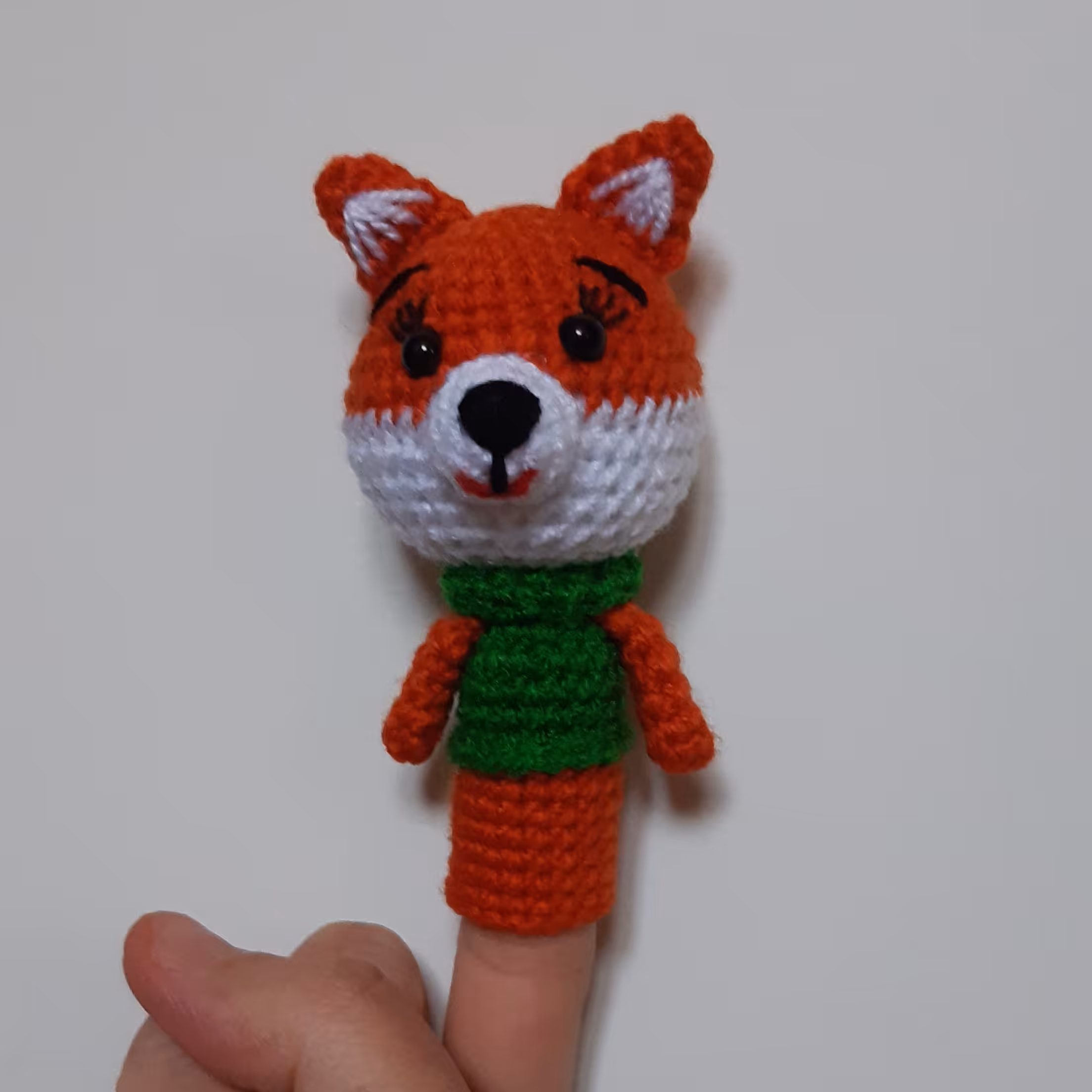 عروسک انگشتی بافتنی روباه(عروسک نمایشی )