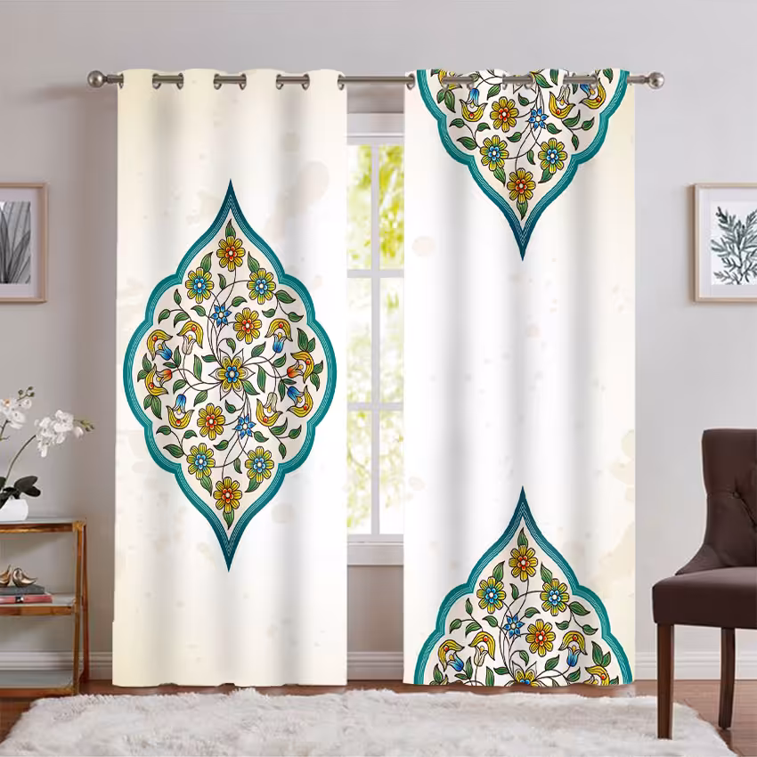 پرده پانچی طرح سنتی ساده PK-7429