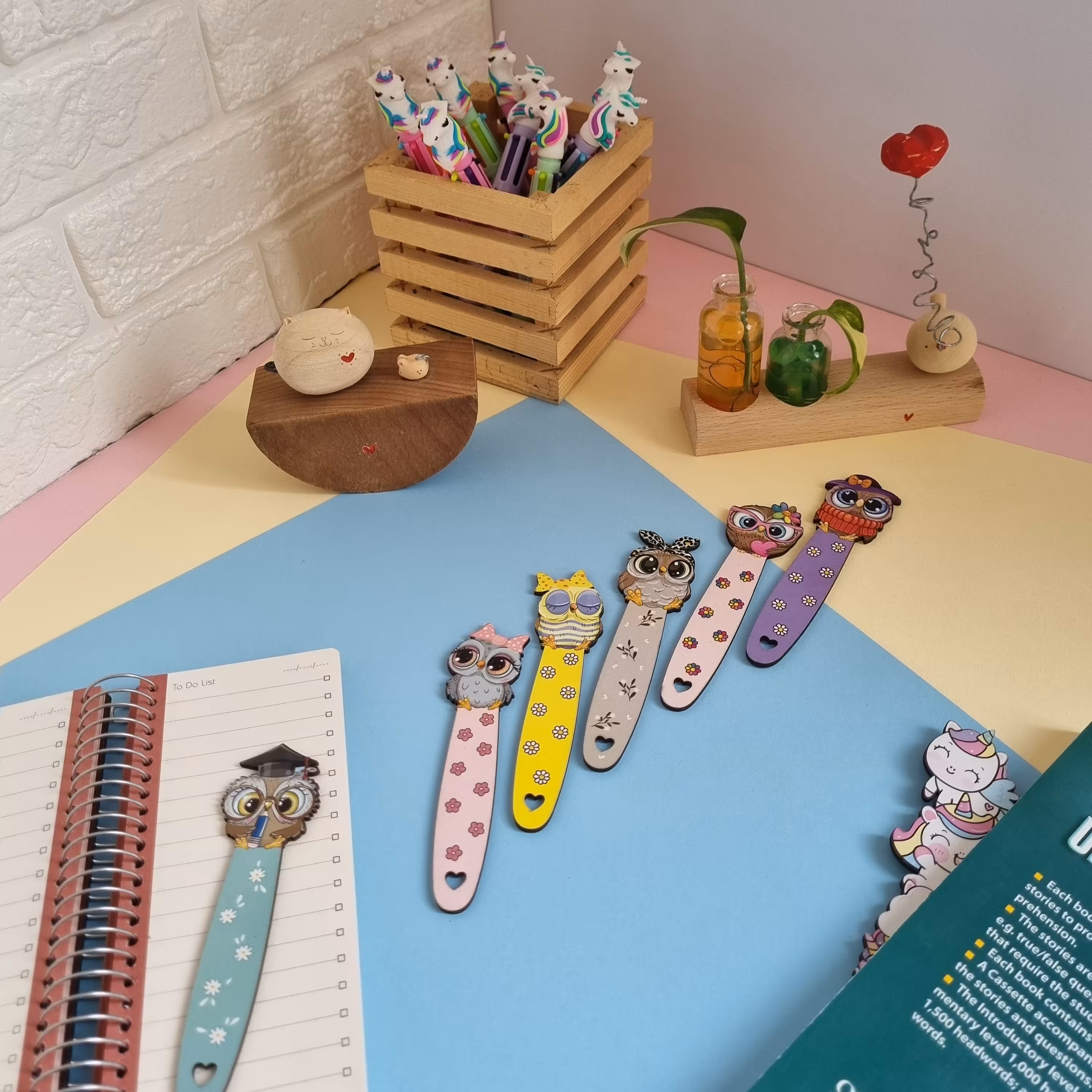 بوک مارک چوبی طرح جغد