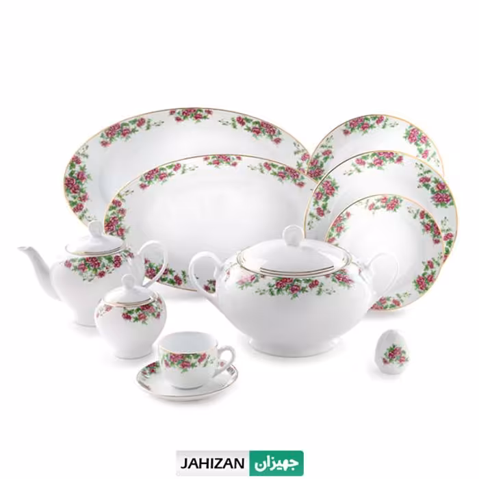 سرویس چینی زرین 102پارچه بیدگل سری ایتالیا