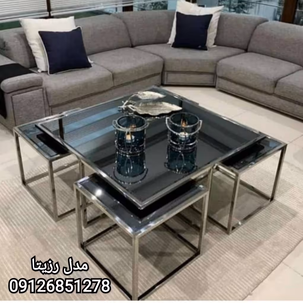 جلومبلی با 4 عسلی فلزی مدل رزیتا