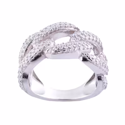 انگشتر نقره کارتیه درشت و جذاب روکش طلا کد 1702