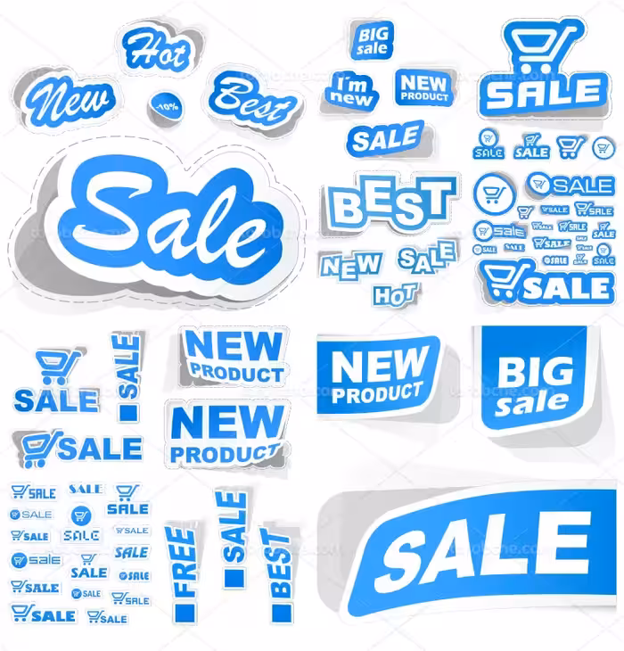 وکتور ست لیبل فروش | گرافیک با طعم تربچه