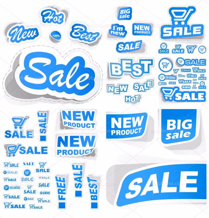 وکتور ست لیبل فروش | گرافیک با طعم تربچه