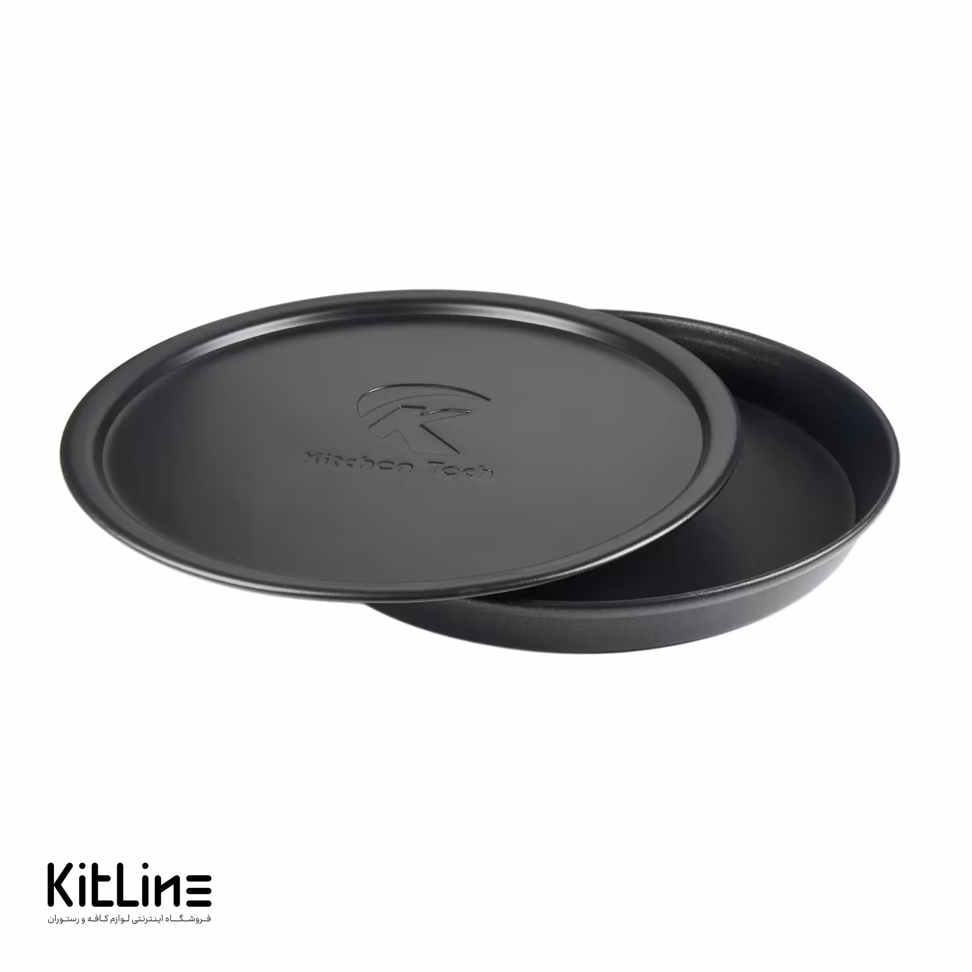 قالب پیتزا آمریکایی آلومینیومی روکش تفلون 14 سانتیمتری همراه با در کیچن تک