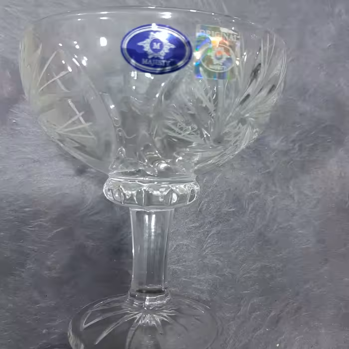 بستنی خوری خورشیدی مجستی،پایه دار،مناسب مصرفی و دکوری، پک 6 عددی،شفاف و باکیفیت