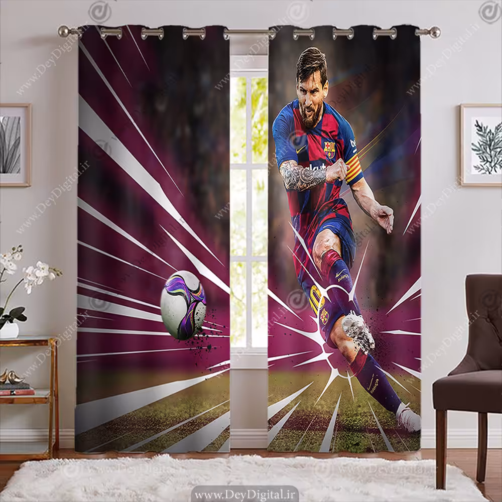 پرده تصویری لیونل مسی در حال شوت زدن به توپ ba-5715-s