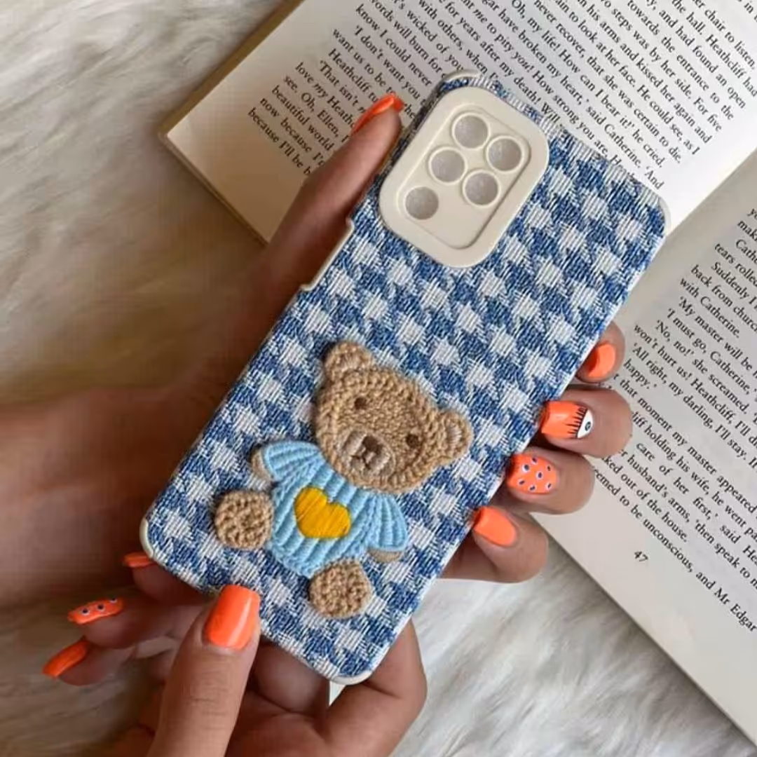 کاور مدل آیفون سامسونگ شیائومی  خرس تدی کاموایی پارچه ای