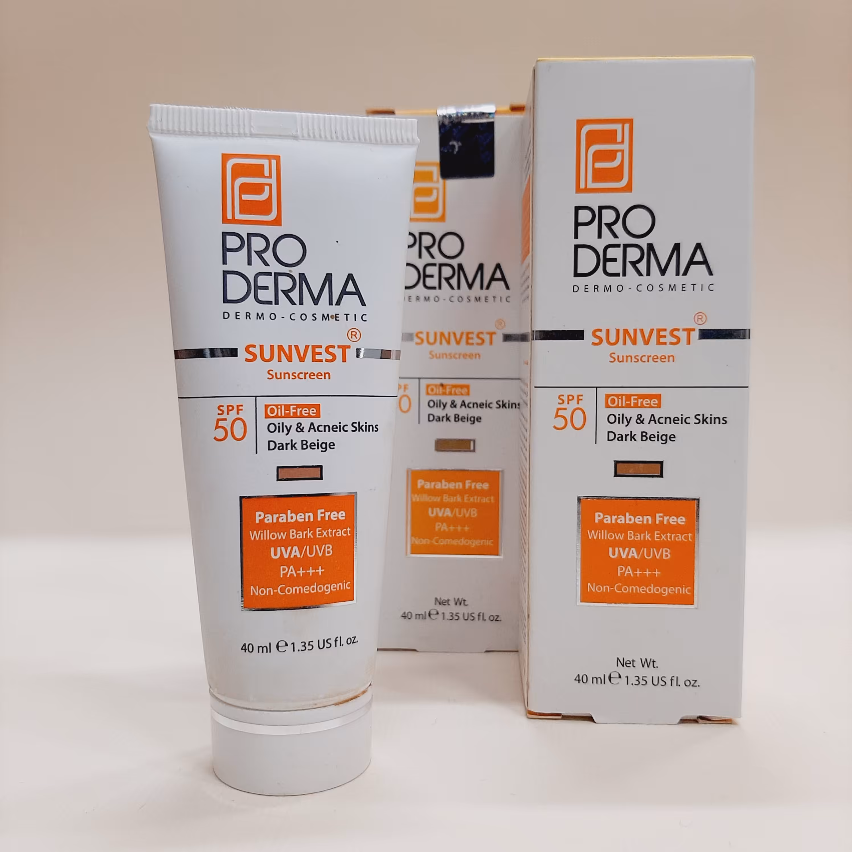 ضدآفتاب رنگی پوست چرب پرودرما- SPF 50 - دارک بژ 