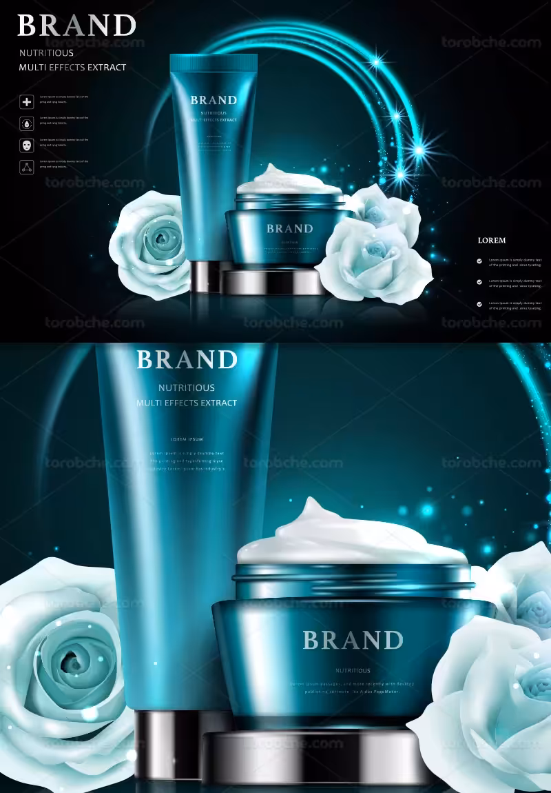 وکتور تبلیغ کرم مرطوب کننده | گرافیک با طعم تربچه