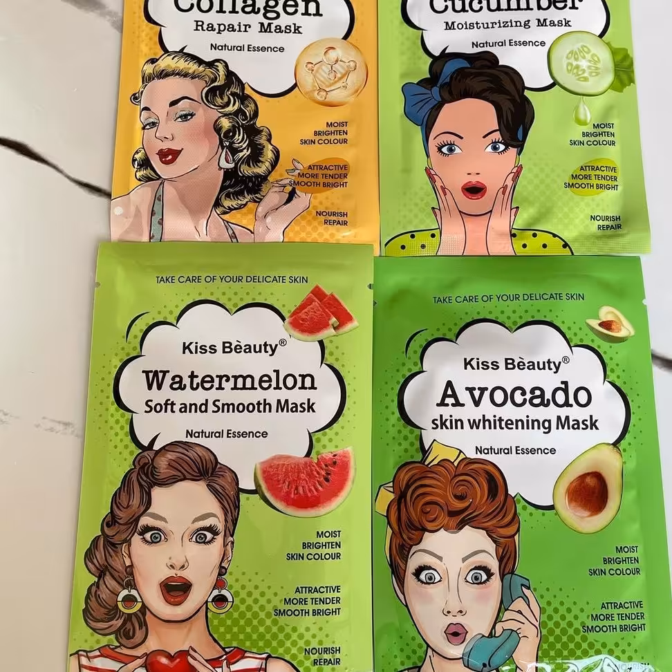 ماسک ورقه ای عسل و آووکادو و ذغال و خیار عالی برای پاک سازی پوست