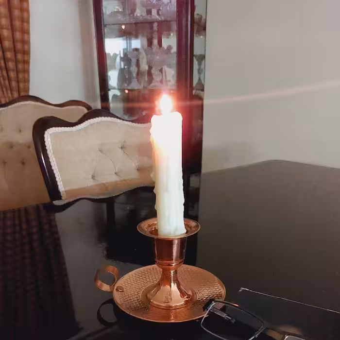 جا شمعی نانو شده ارتفاع 11 سانت دهانه 3.5 سانت در  مس سرای نمونه