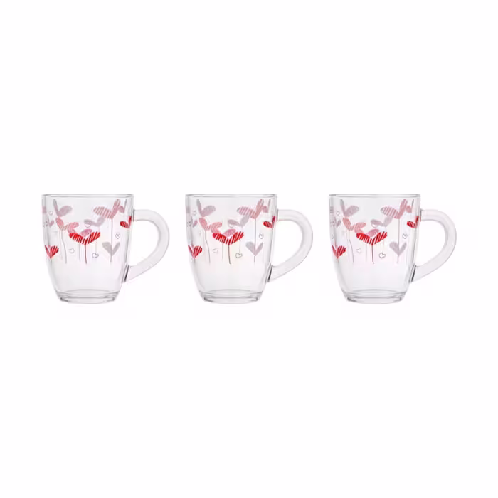لیوان طرح قلب مدل k250 بسته 3 عددی
