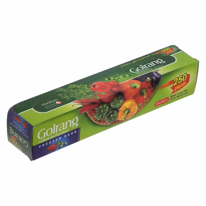 کیسه فریزر رولی پرفراژدار گلرنگ بسته 250 عددی
