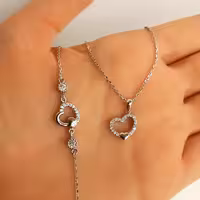 ست نقره قلب