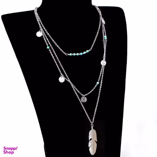 گردنبند دخترانه مدل پر مجموعه 3 عددی